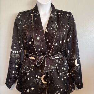 Eloquii Stars and Moons Black and Ivory Celestial Blazer